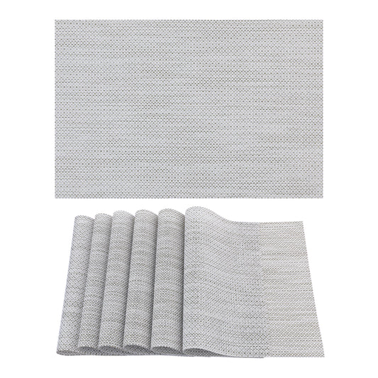 Placemats Set of 6 PVC Solid for Dining Table Decor Washable 18*12in