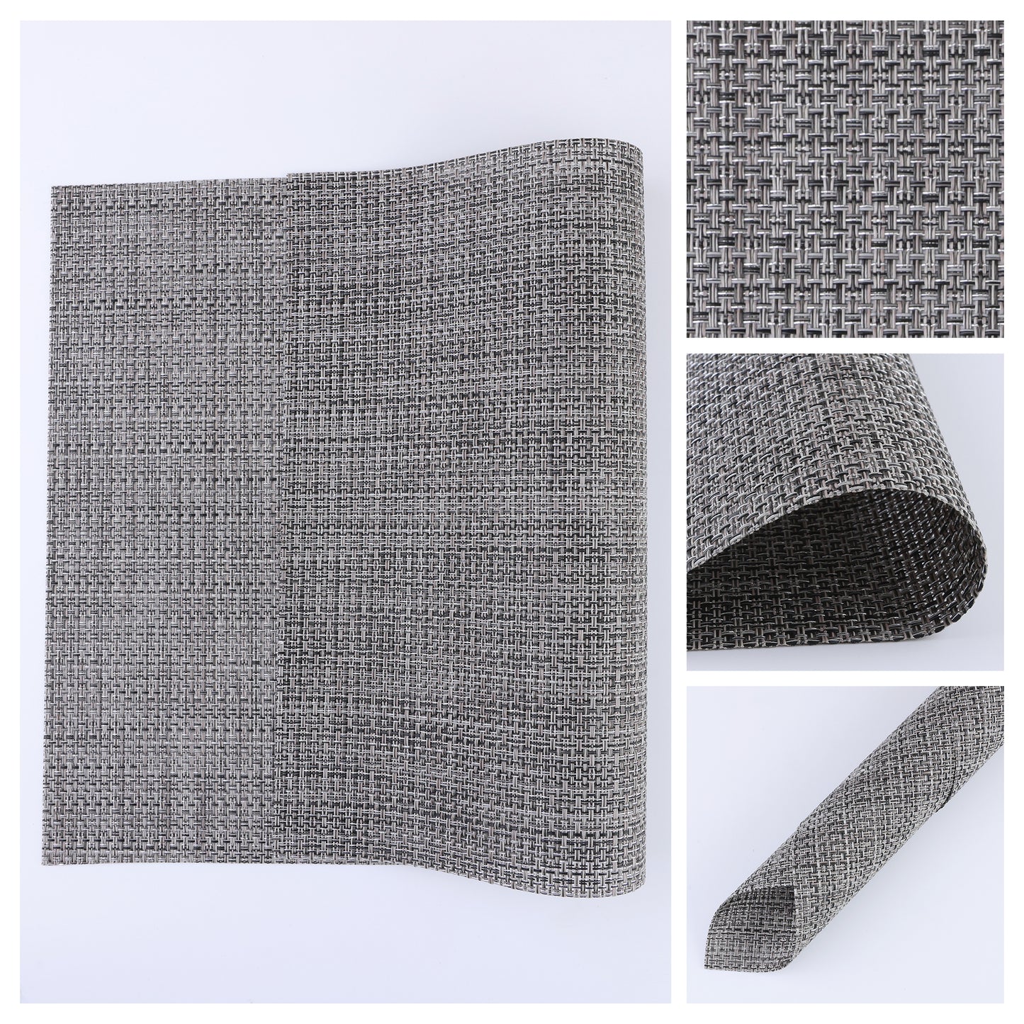 Placemats Set of 6 PVC Solid for Dining Table Decor Washable 18*12in