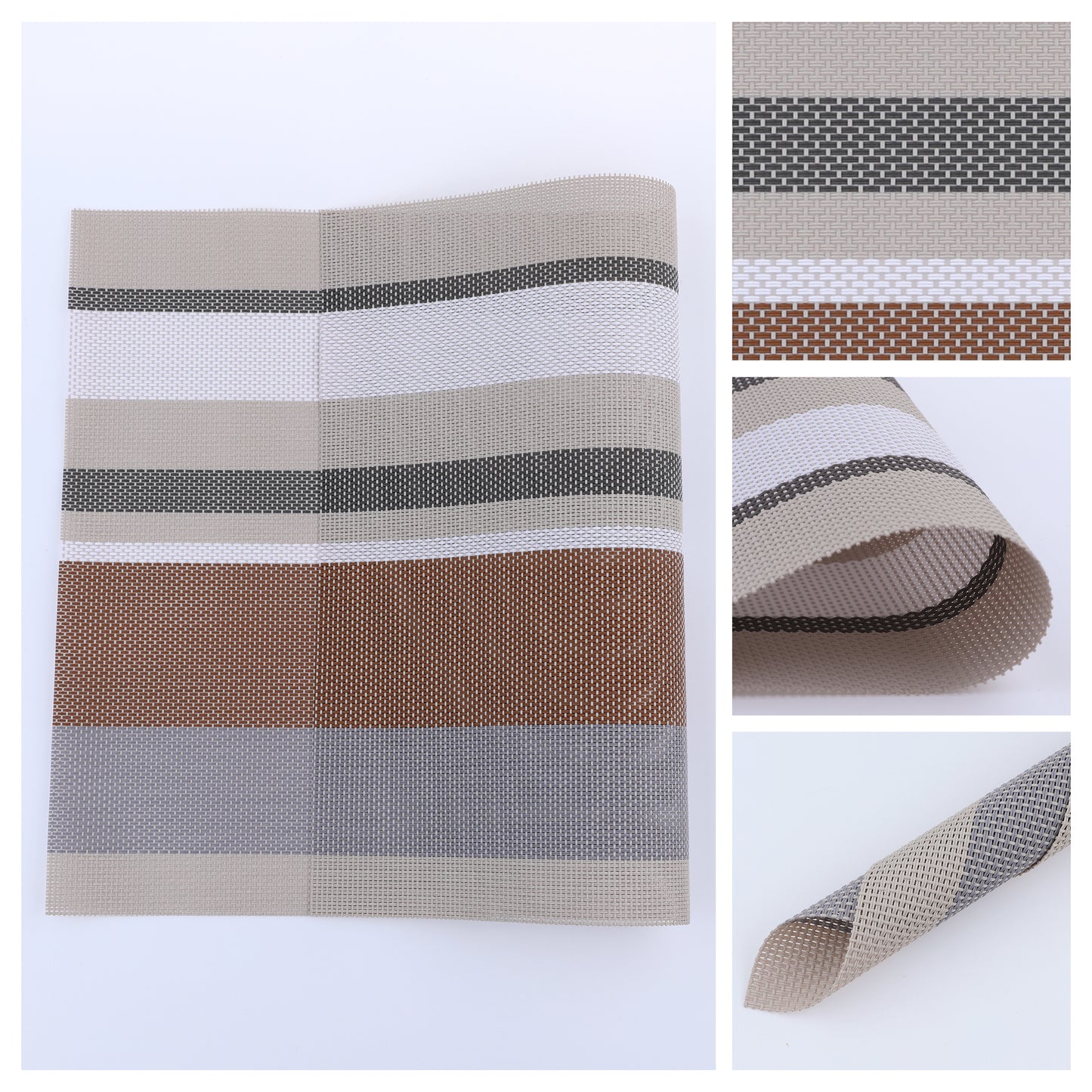 Morden Placemats Set of 6 PVC for Dining Table Decor Wipe Clean 18*12in
