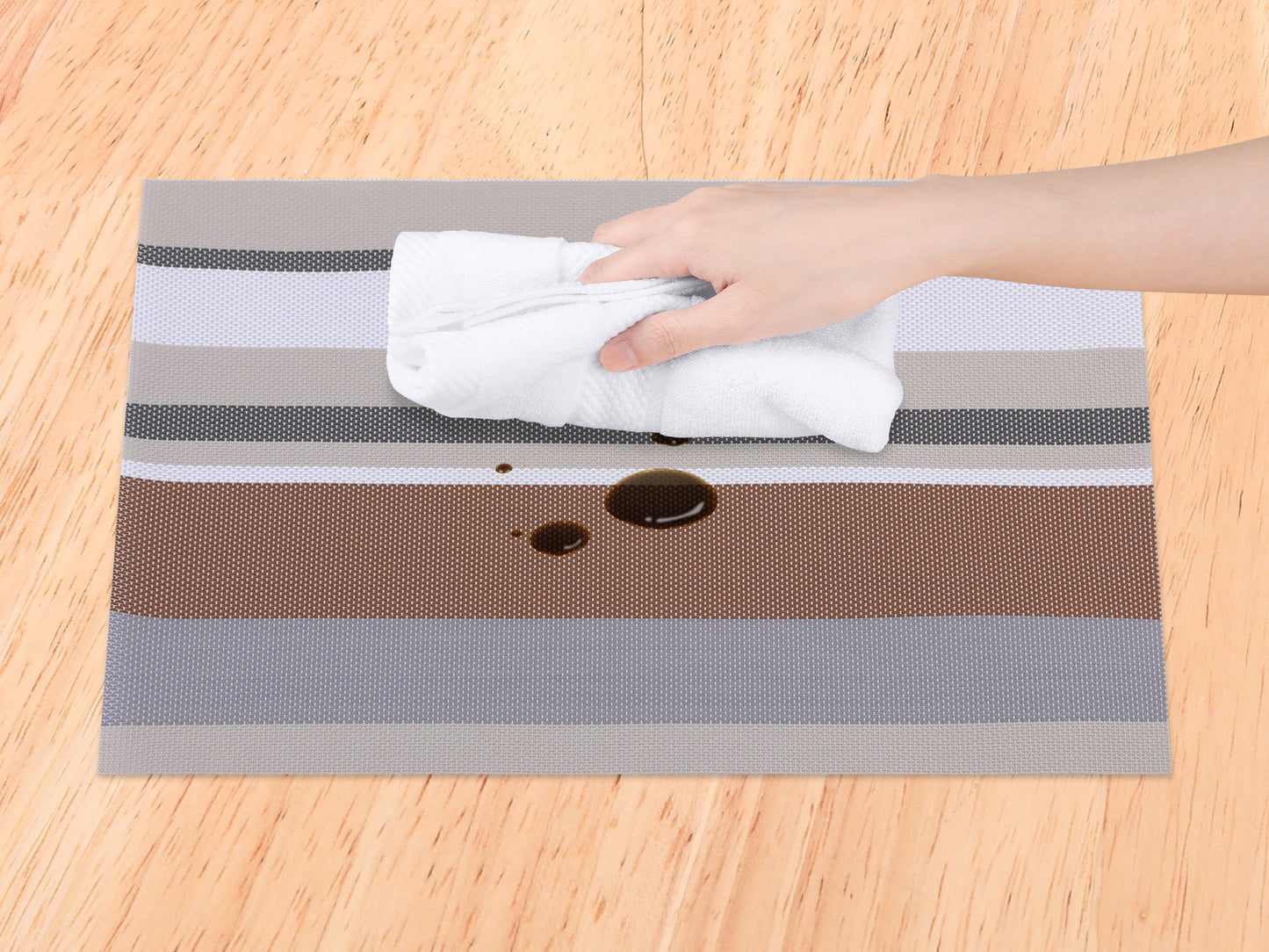 Morden Placemats Set of 6 PVC for Dining Table Decor Wipe Clean 18*12in