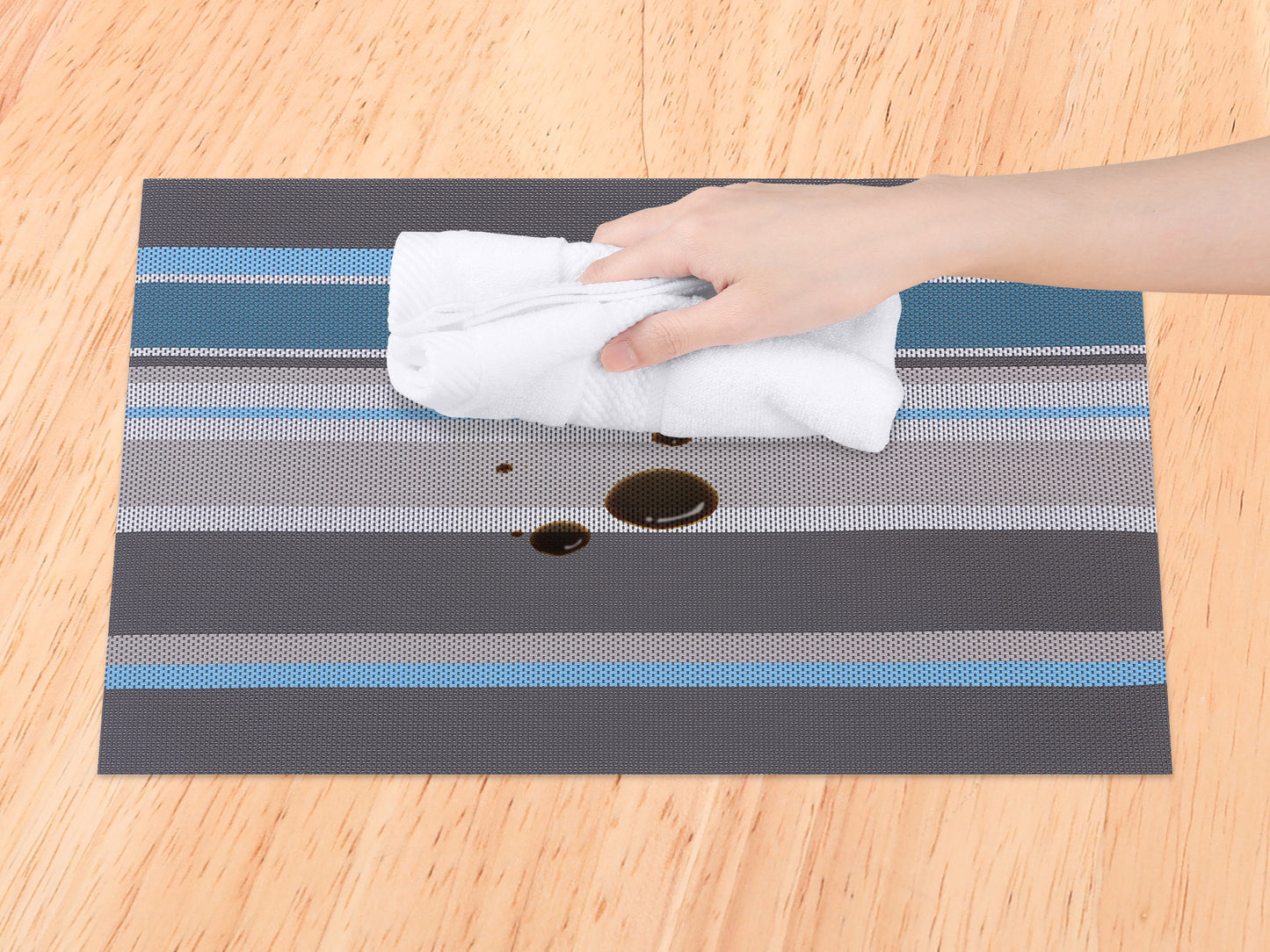 Morden Placemats Set of 6 PVC for Dining Table Decor Wipe Clean 18*12in