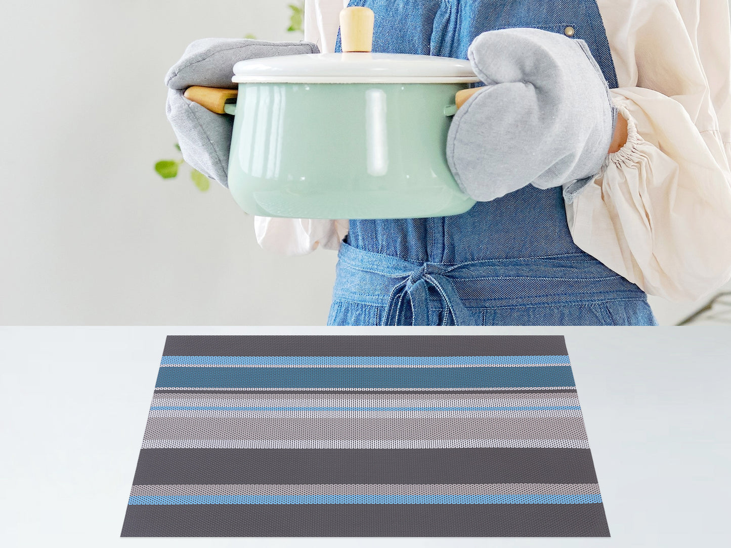 Morden Placemats Set of 6 PVC for Dining Table Decor Wipe Clean 18*12in