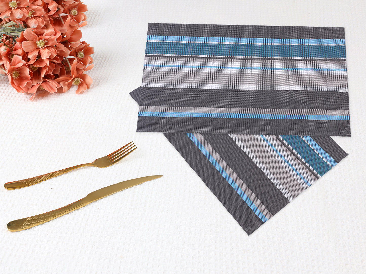 Morden Placemats Set of 6 PVC for Dining Table Decor Wipe Clean 18*12in
