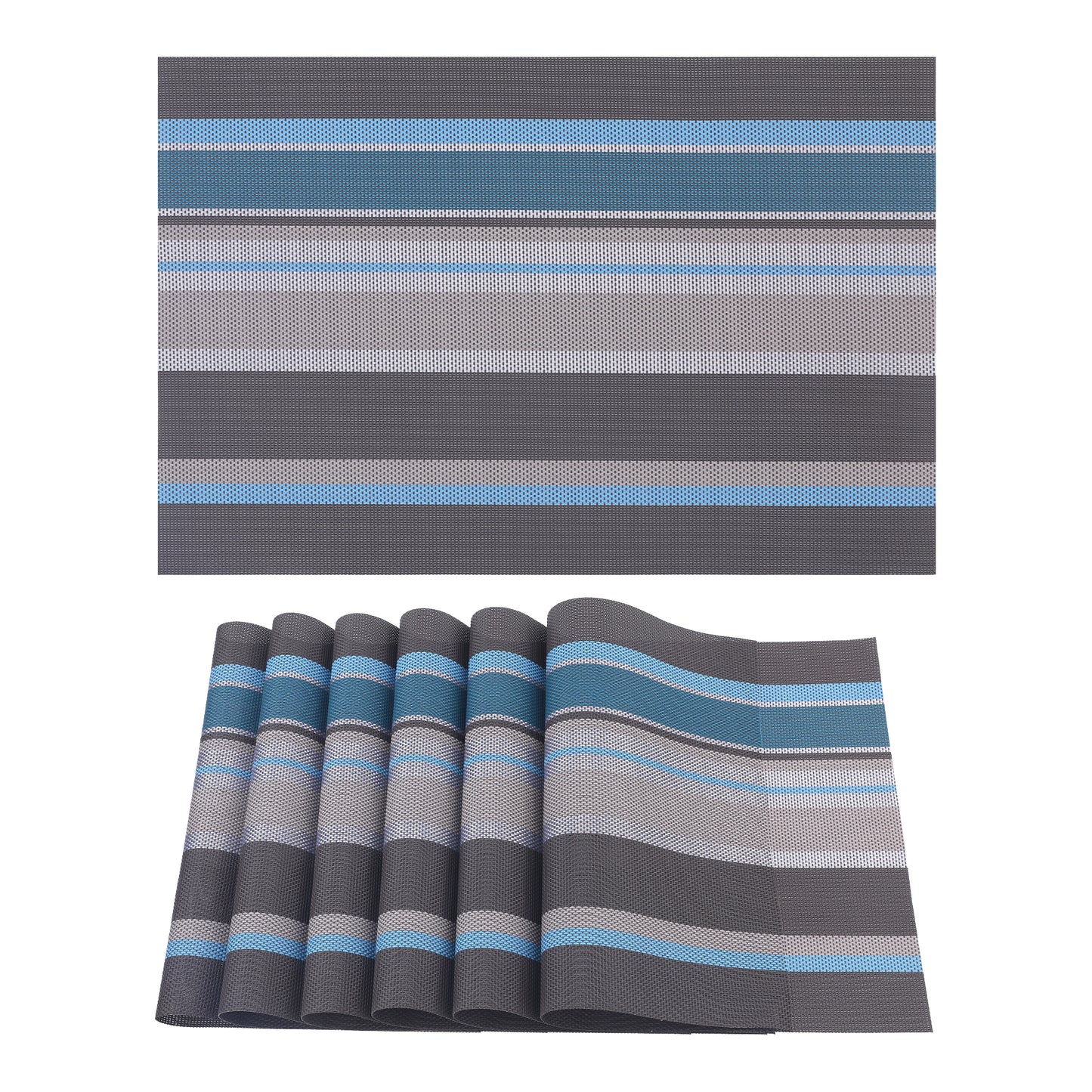 Morden Placemats Set of 6 PVC for Dining Table Decor Wipe Clean 18*12in