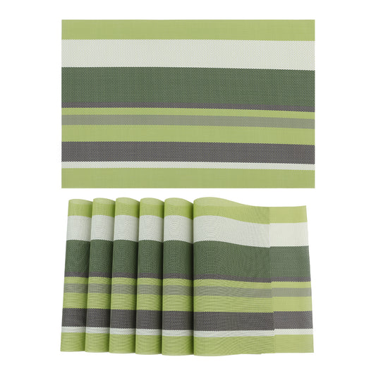 Morden Placemats Set of 6 PVC for Dining Table Decor Wipe Clean 18*12in