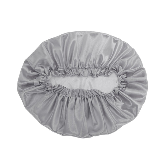 2 Pcs Women Durable Stretcht Shower Cap for Hotel Travel Grey