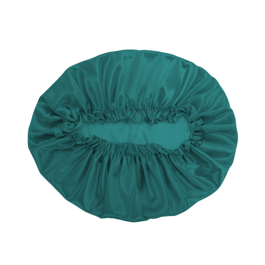 2 Pcs Women Durable Stretcht Shower Cap for Hotel Travel Peacock Blue