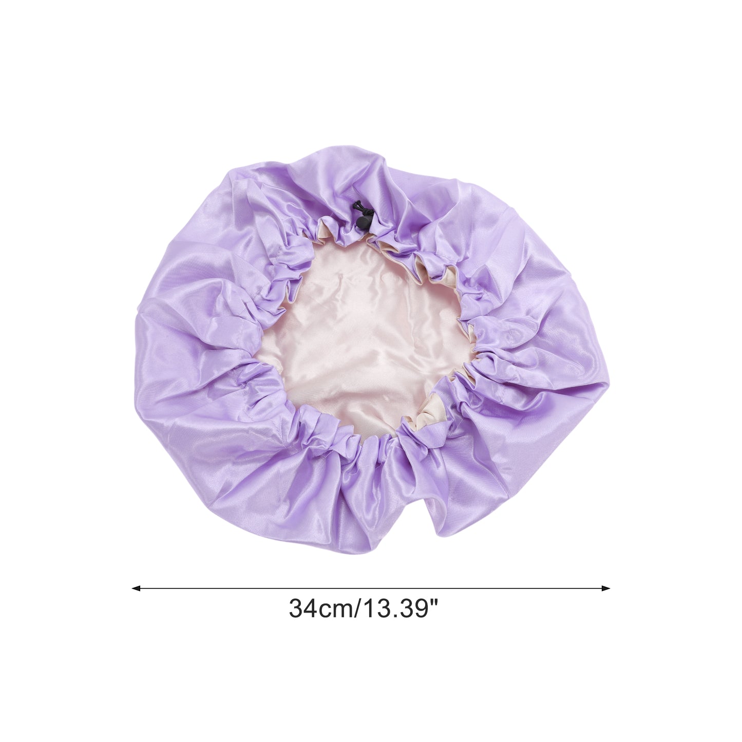 1 Pc Women Adjustable Double Layer Shower Cap for Business Travel Light Purple