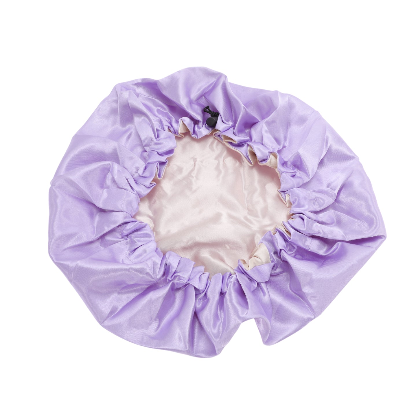 1 Pc Women Adjustable Double Layer Shower Cap for Business Travel Light Purple