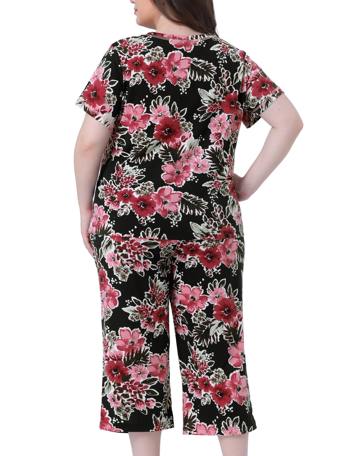 [PACK SALES] Women's Plus Size 2 Pieces Pajama Set Short Sleeve Sleepwear Soft Sleepwear Lounge Set Loungewear