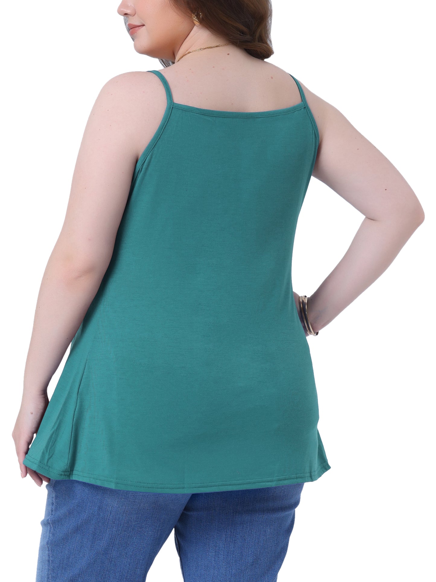 Women's Plus Size Summer Casual Tank Tops Button V Neck Pleated Camisoles Cami Top
