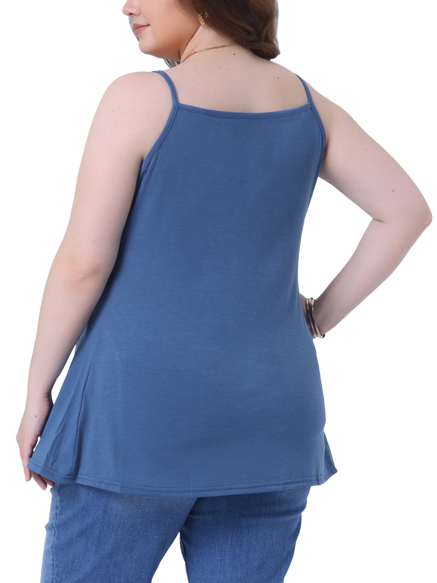 Women's Plus Size Summer Casual Tank Tops Button V Neck Pleated Camisoles Cami Top
