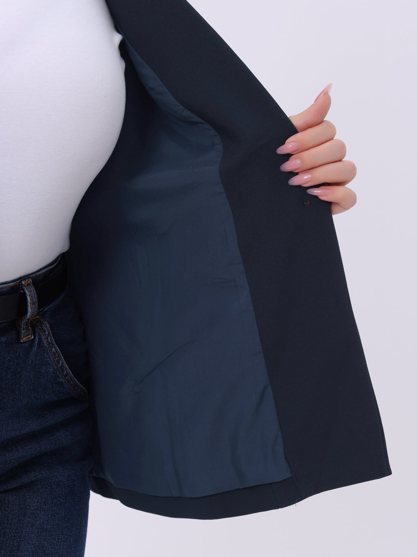 Women Plus Size Business Casual Long Sleeve Lapel Pockets Open Front Suit Jackets Work Blazer