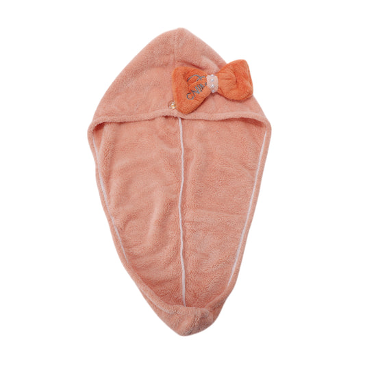 1 Pc Women Soft Bow-knot Hair Drying Towel for Bathroom Pink