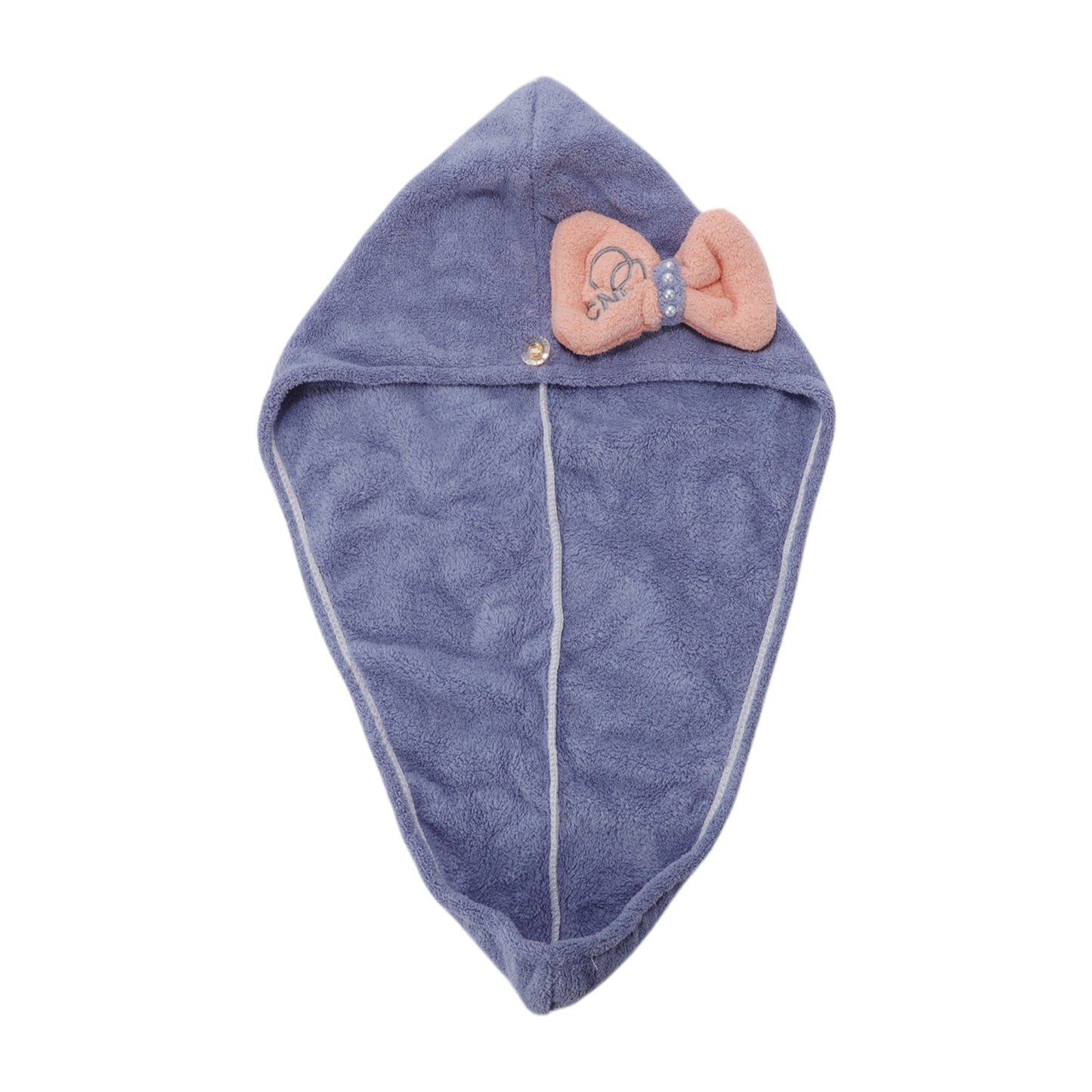 1 Pc Women Soft Bow-knot Hair Drying Towel for Bathroom Dark Blue