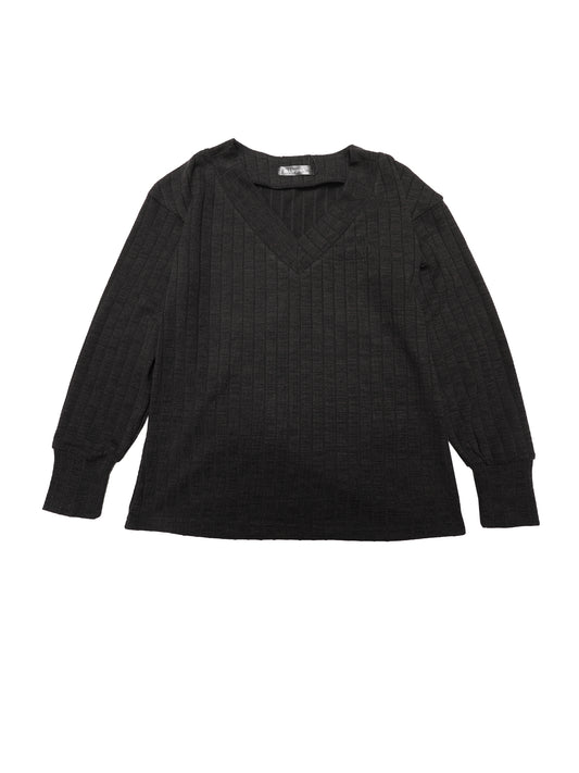 Camisa de manga larga con cuello en V para mujer, suéter ligero, top tipo túnica informal para primavera y otoño