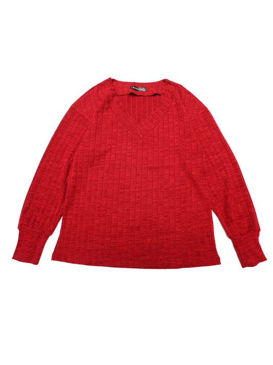 Camisa de manga larga con cuello en V para mujer, suéter ligero, top tipo túnica informal para primavera y otoño