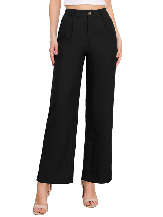 Women's Casual Work High Waisted Dressy Trousers Wide Leg Dress Pants