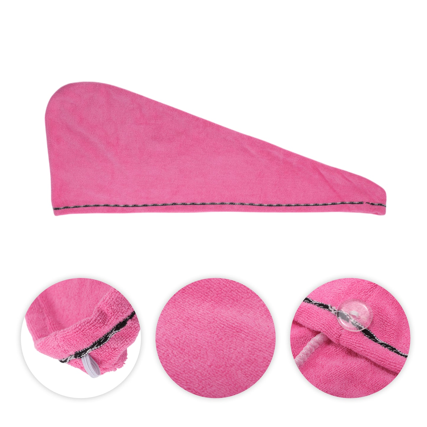 1 Pc Women Single Thick Layer Head Towel Cap Hair Drying Towel Cap Pink