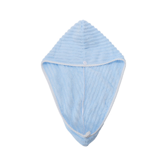 Women Single Thick Layer Head Towel Hair Drying Towel Cap Light Blue
