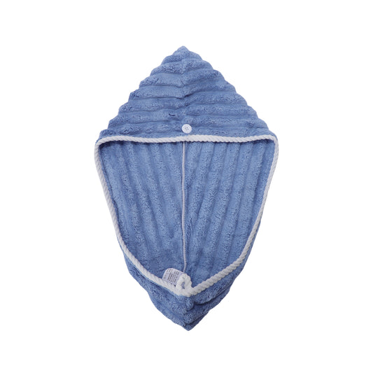 1 Pc Women Single Thick Layer Head Towel Cap Hair Drying Towel for Travel Blue