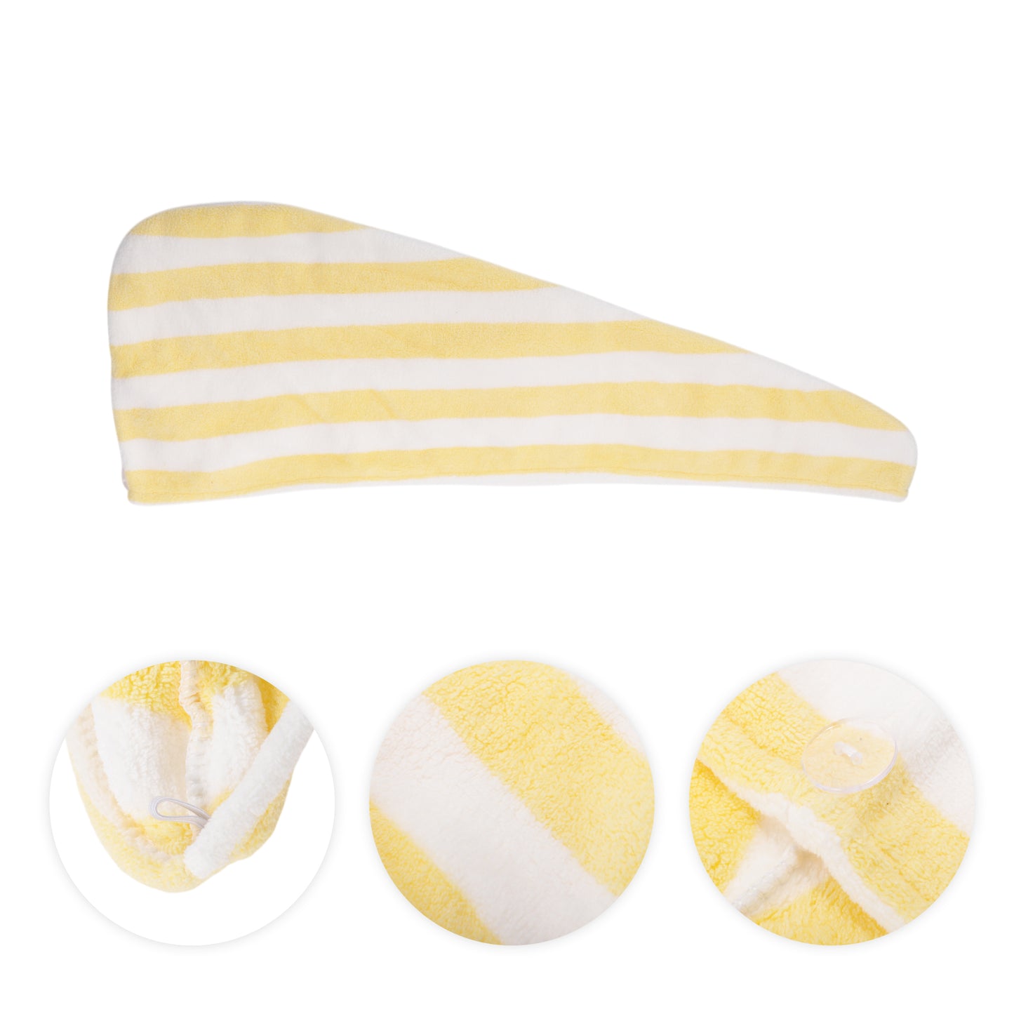 1 Pc Women Single Thick Layer Head Towel Cap Hair Drying Towel for Travel Yellow