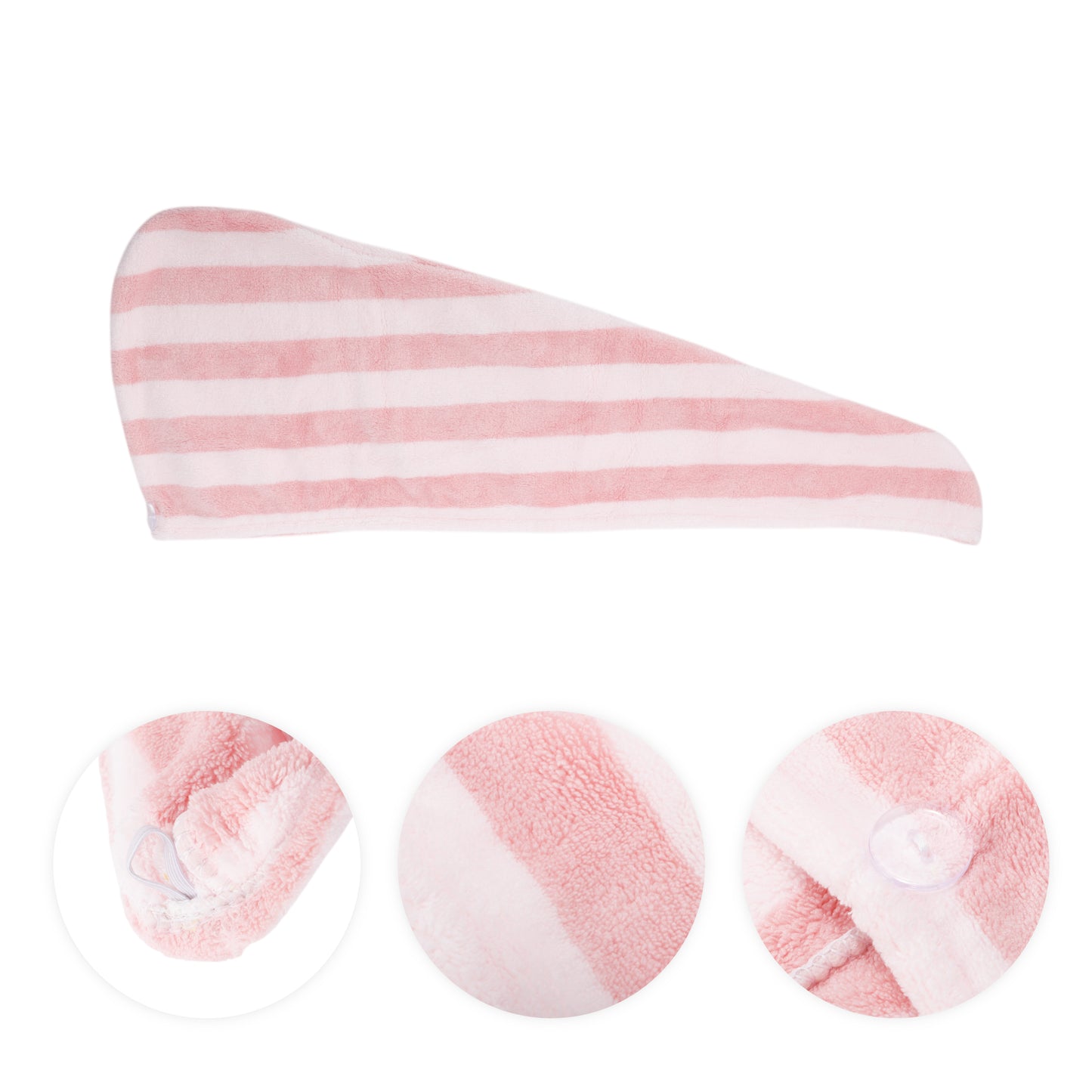 1 Pc Women Single Thick Layer Head Towel Cap Hair Drying Towel for Travel Pink