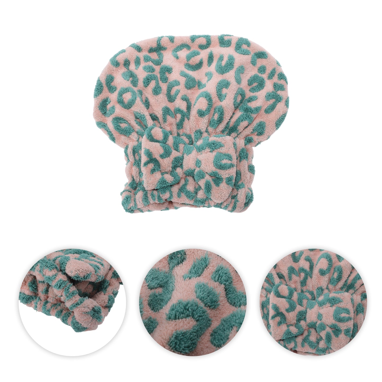 1 Pc Single Thick Butterfly Layer Head Towel Cap Hair Drying Towel Green