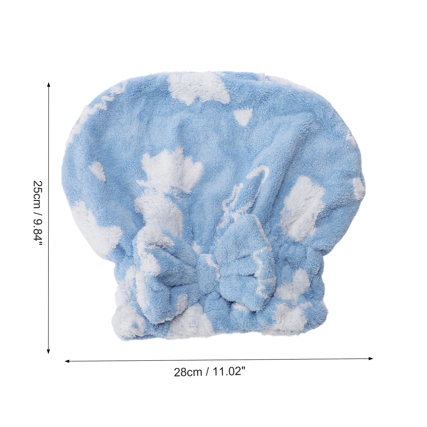 1 Pc Single Thick Butterfly Layer Head Towel Cap Hair Drying Towel Blue