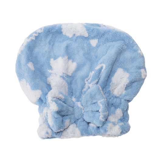 1 Pc Single Thick Butterfly Layer Head Towel Cap Hair Drying Towel Blue
