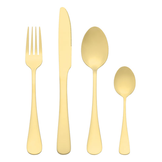 4 Pieces Silverware Set, Stainless Steel Flatware with Spoons and Forks Set