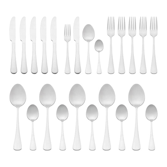 24 Pieces Silverware Set, Stainless Steel Flatware with Spoons and Forks Set