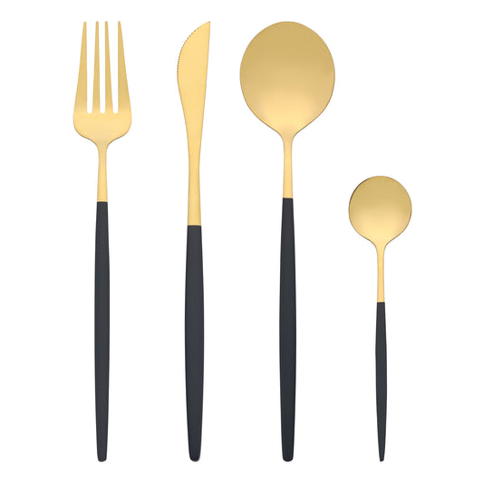 4 Pieces Flatware Set, Stainless Steel Silverware with Spoons and Forks Set
