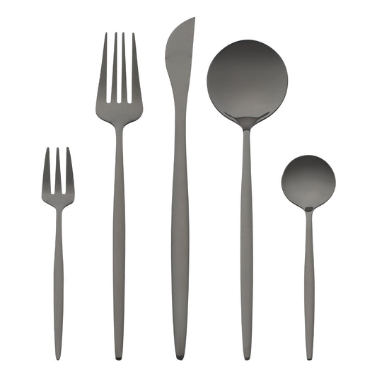 5 Pieces Stainless Steel Flatware Set, Silverware Cutlery with Knife, Spoons and Forks