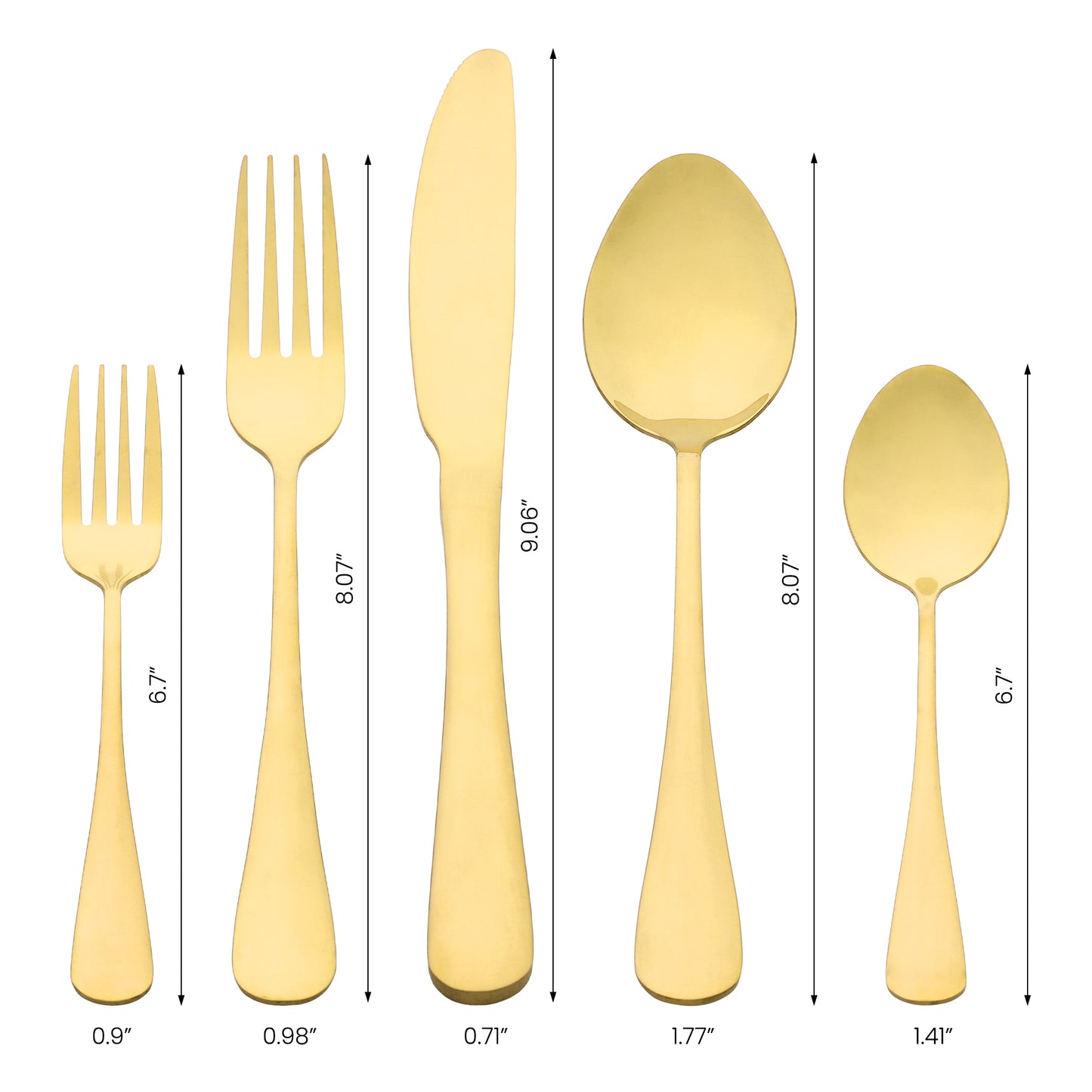 Juego de cubiertos de acero inoxidable de 30 piezas con acabado pulido espejo, incluye cucharas y tenedores. Vajilla de cocina.