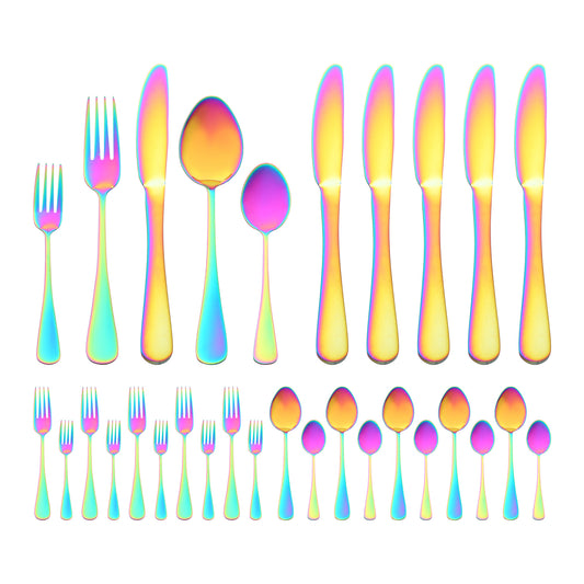 30 Pieces Stainless Steel Flatware Set Mirror Polished Cutlery with Spoons Forks Kitchen Tableware