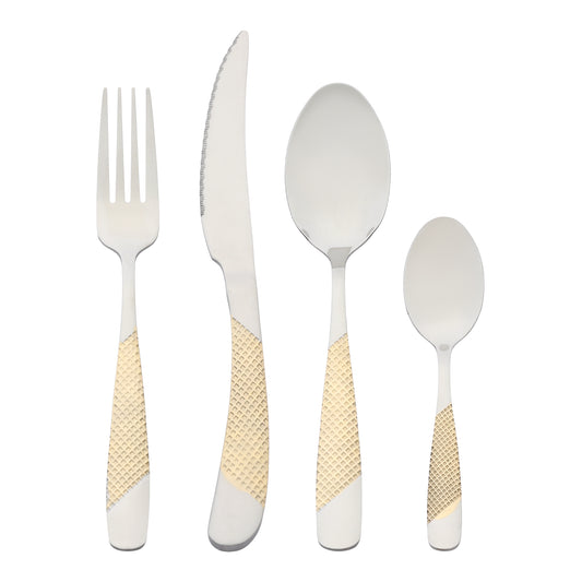 4 Pieces Stainless Steel Flatware Set, Mirror Polished Cutlery Set with Knife