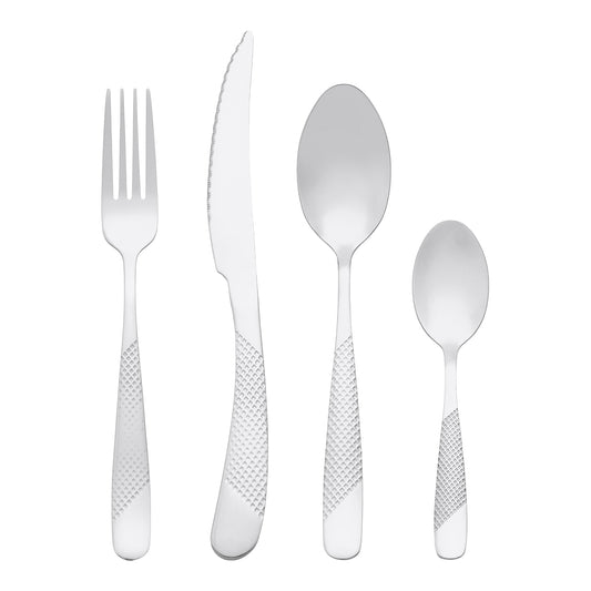 4 Pieces Stainless Steel Flatware Set, Mirror Polished Cutlery Set with Knife