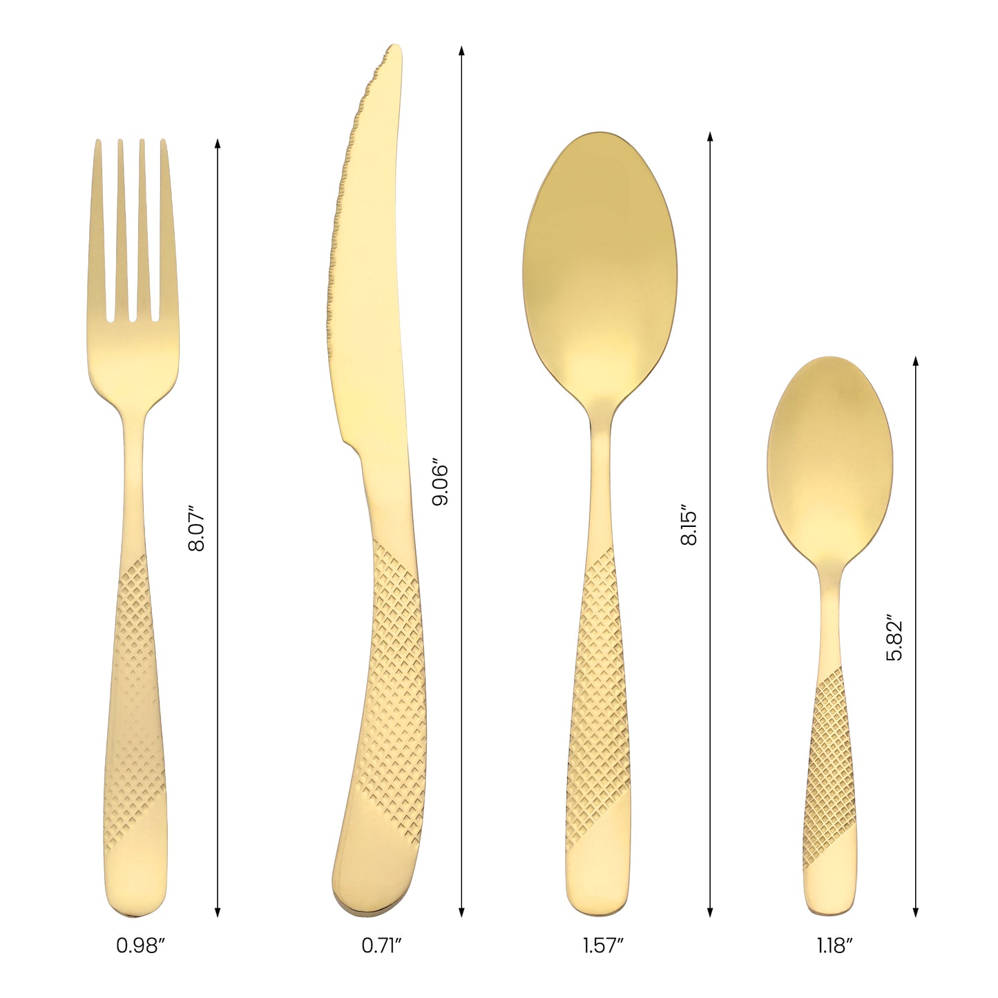 4 Pieces Stainless Steel Flatware Set, Mirror Polished Cutlery Set with Knife