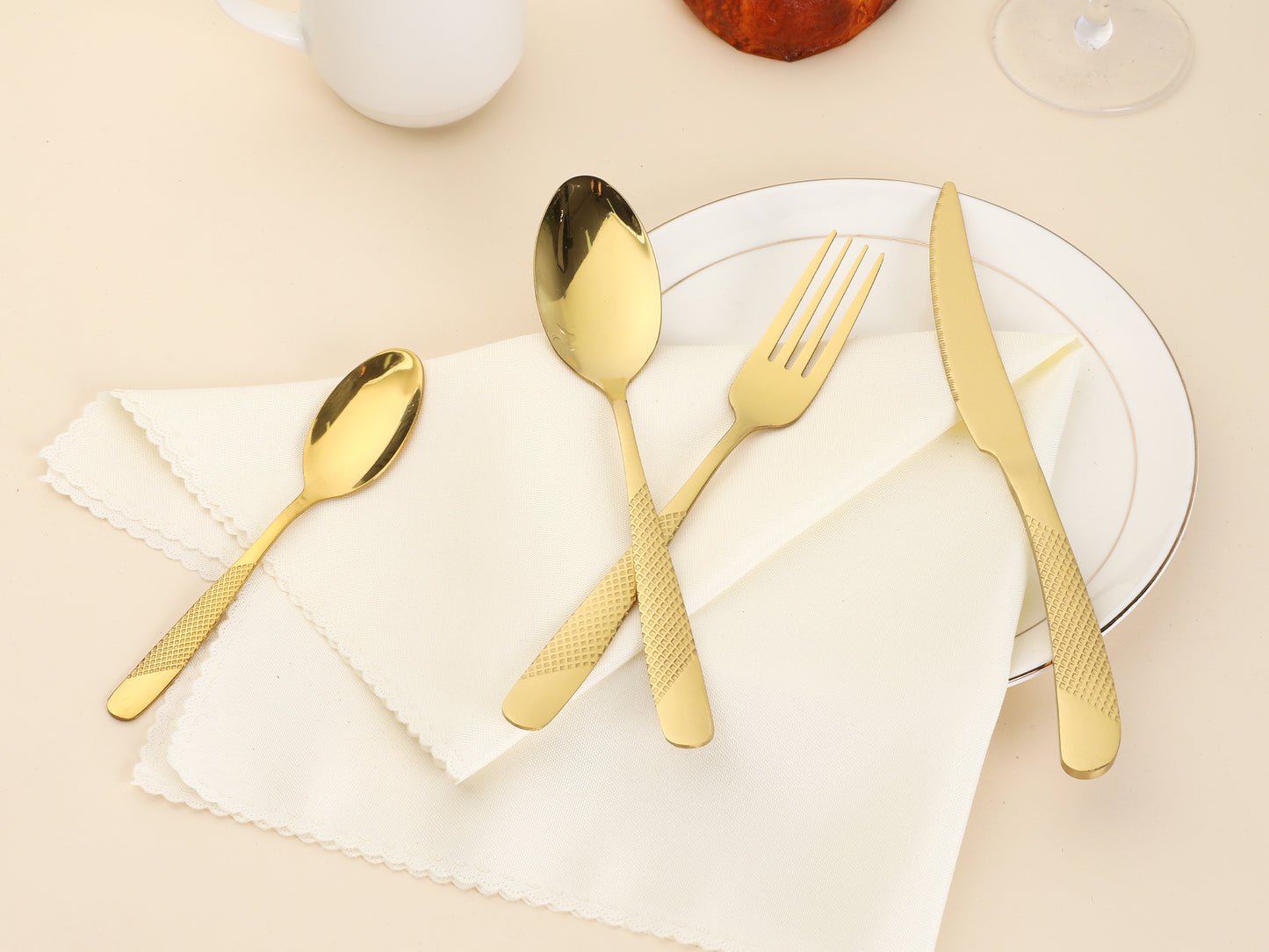 4 Pieces Stainless Steel Flatware Set, Mirror Polished Cutlery Set with Knife