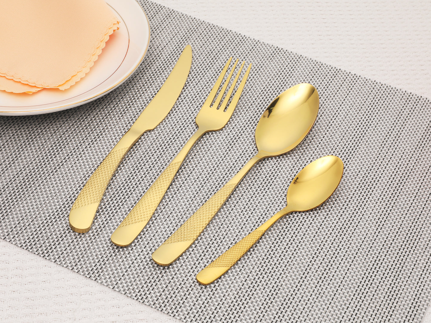 4 Pieces Stainless Steel Flatware Set, Mirror Polished Cutlery Set with Knife
