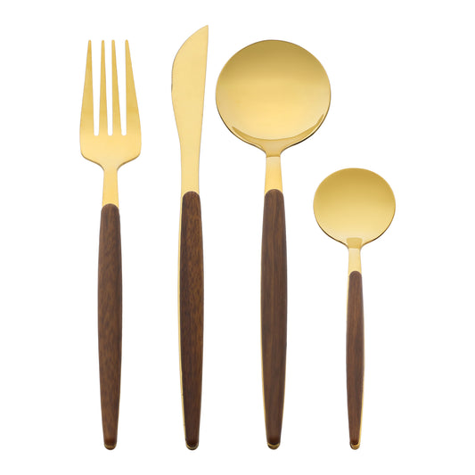 4 Pieces Flatware Set, Stainless Steel Silverware Cutlery Set with Spoons and Forks Set