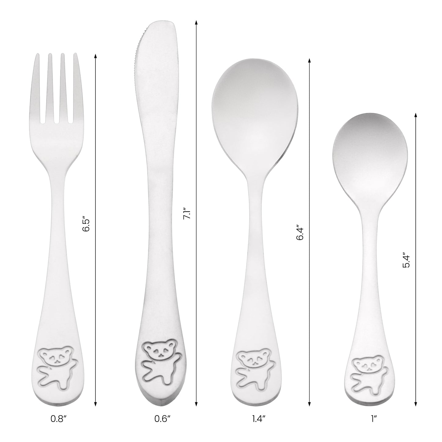 Juego de cubiertos de 4 piezas, cubiertos de acero inoxidable con cuchillo, juego de cubiertos pulidos a espejo