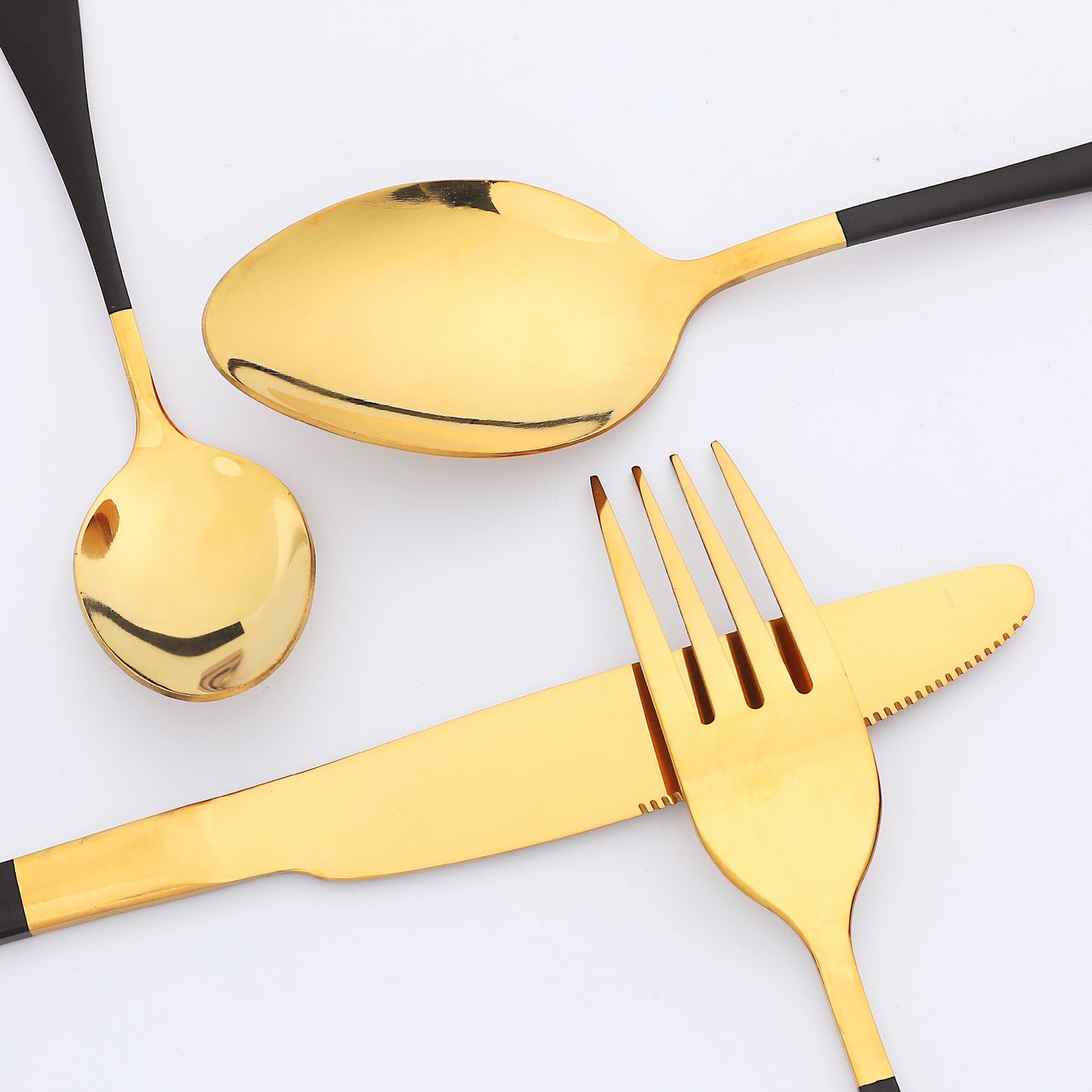 4 Pieces Flatware Set, Stainless Steel Silverware with Knife, Cutlery Set