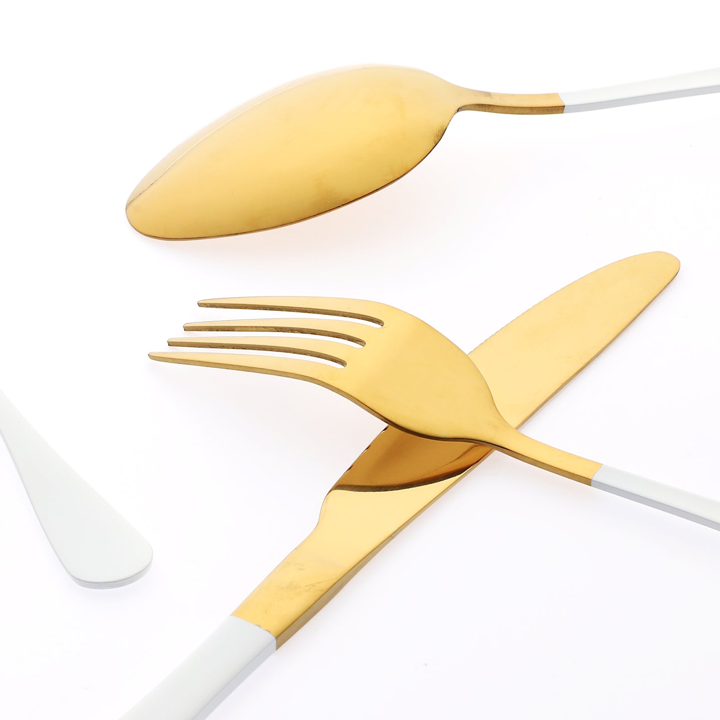 4 Pieces Flatware Set, Stainless Steel Silverware with Knife, Cutlery Set