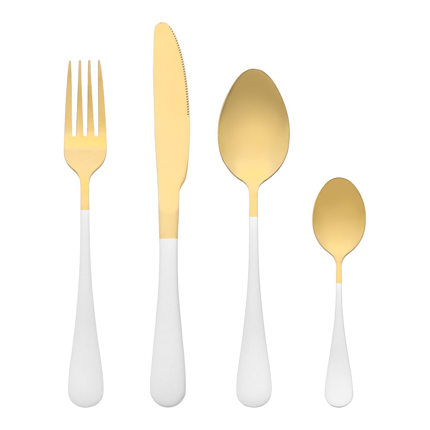 4 Pieces Flatware Set, Stainless Steel Silverware with Knife, Cutlery Set