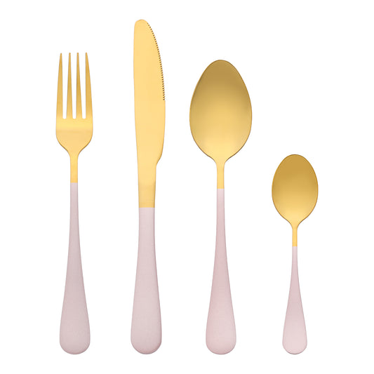 4 Pieces Flatware Set, Stainless Steel Silverware with Knife, Cutlery Set