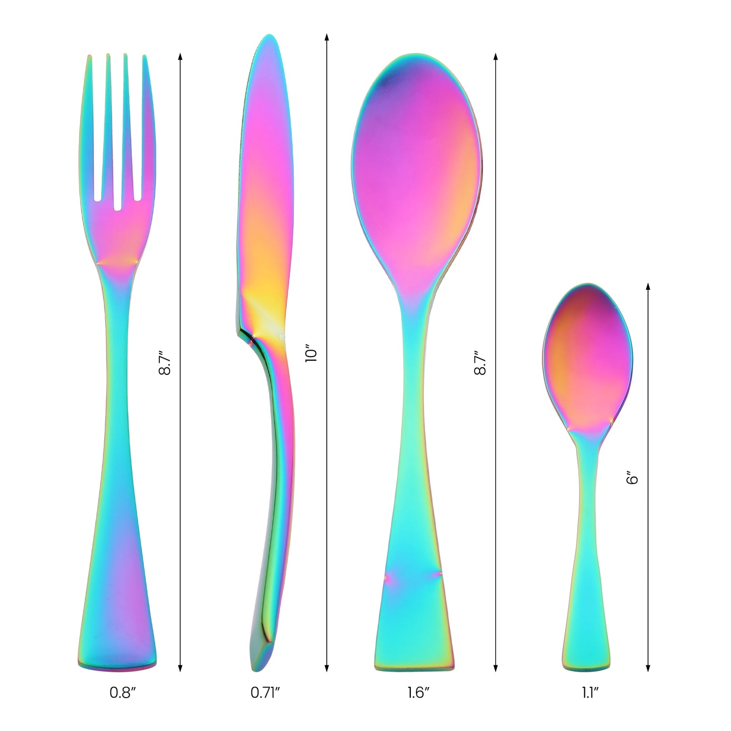 4 Pieces Silverware Set, Stainless Steel Flatware with Knife Cutlery Set