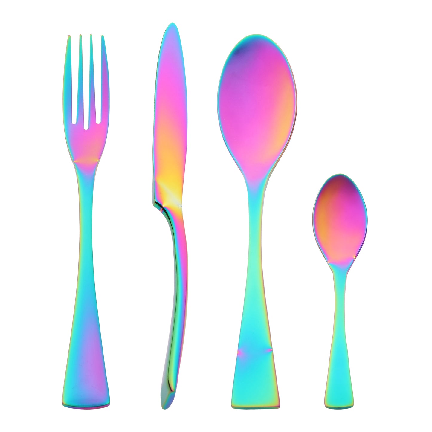 4 Pieces Silverware Set, Stainless Steel Flatware with Knife Cutlery Set