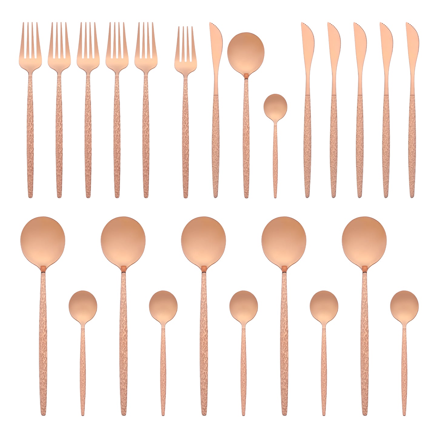 24 Pieces Silverware Set, Stainless Steel Flatware with Knife, Spoons and Fork